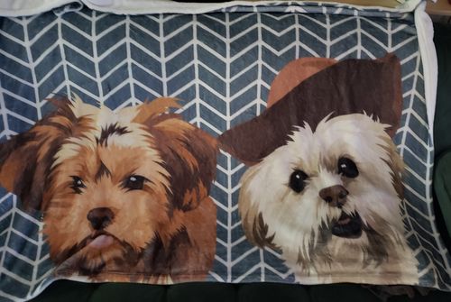 Customer photo review of Custom Pet Fleece Blanket