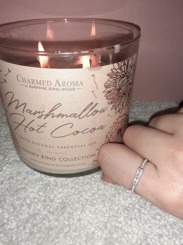 Customer photo review of Marshmallow Hot Cocoa Candle - 925 Sterling Silver Dainty Ring Collection