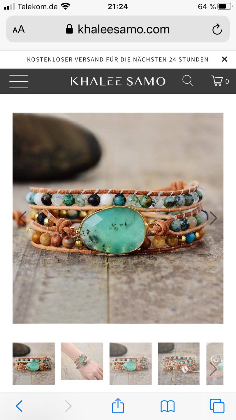 Customer photo review of Beruhigendes Türkisfarbenes Wickelarmband | Boho | 100% Handgemacht