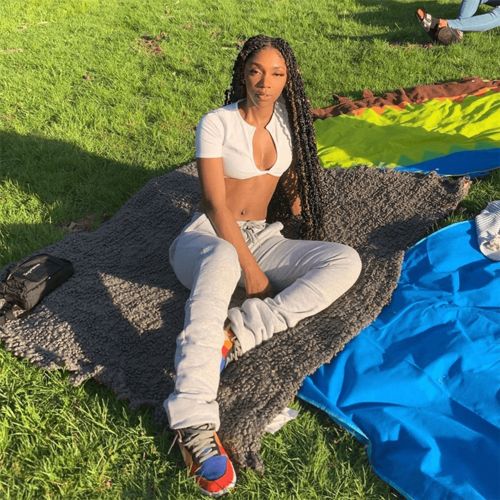 Customer photo review of Casual Sportswear Solid Mid Waist Trousers