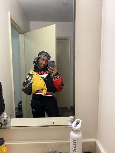 Customer photo review of FASHION WOOL VARSITY JACKET