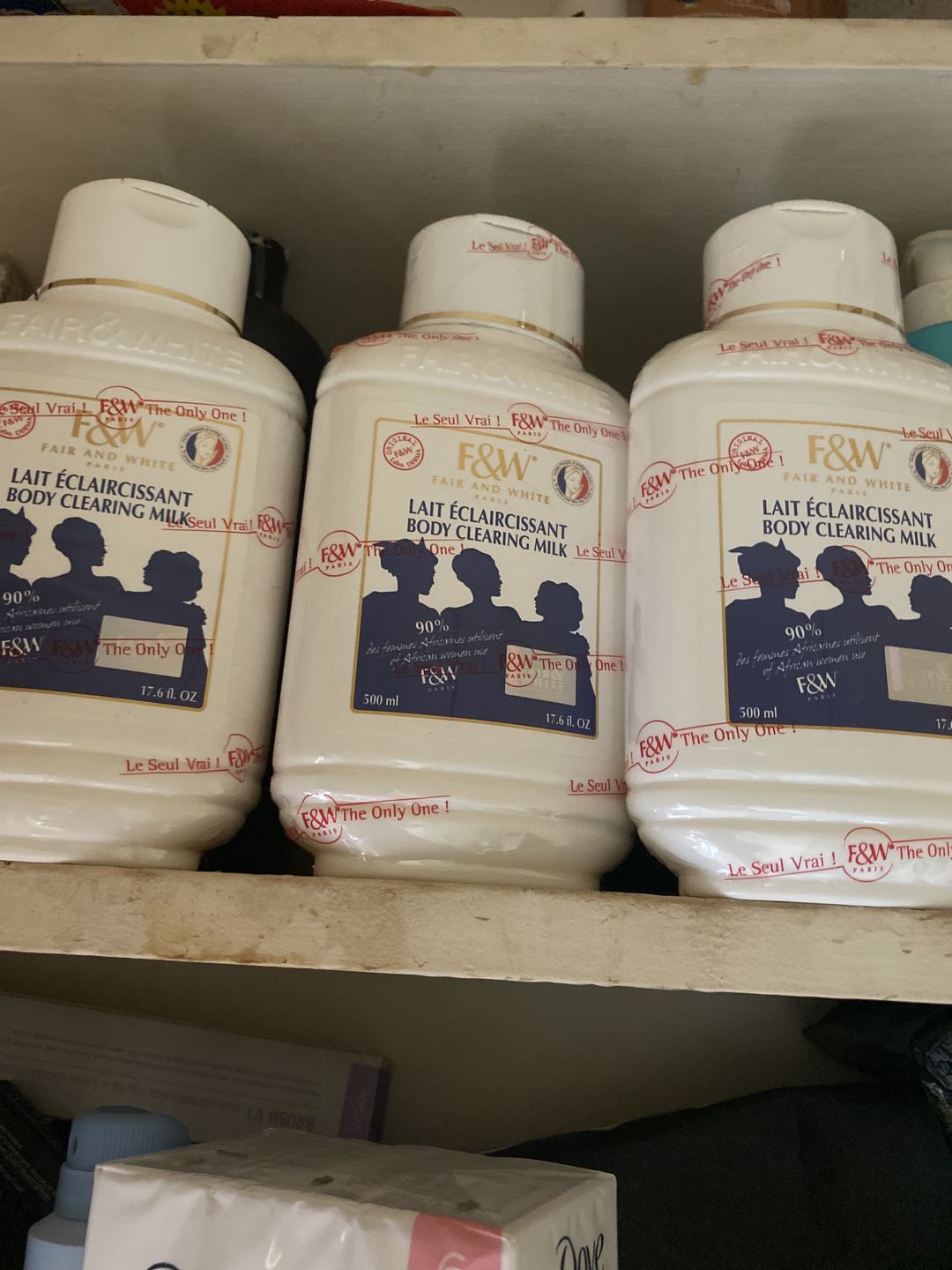 Customer photo review of Fair and White Original Body Clearing Milk Lotion 500 ml / 16.90 fl oz