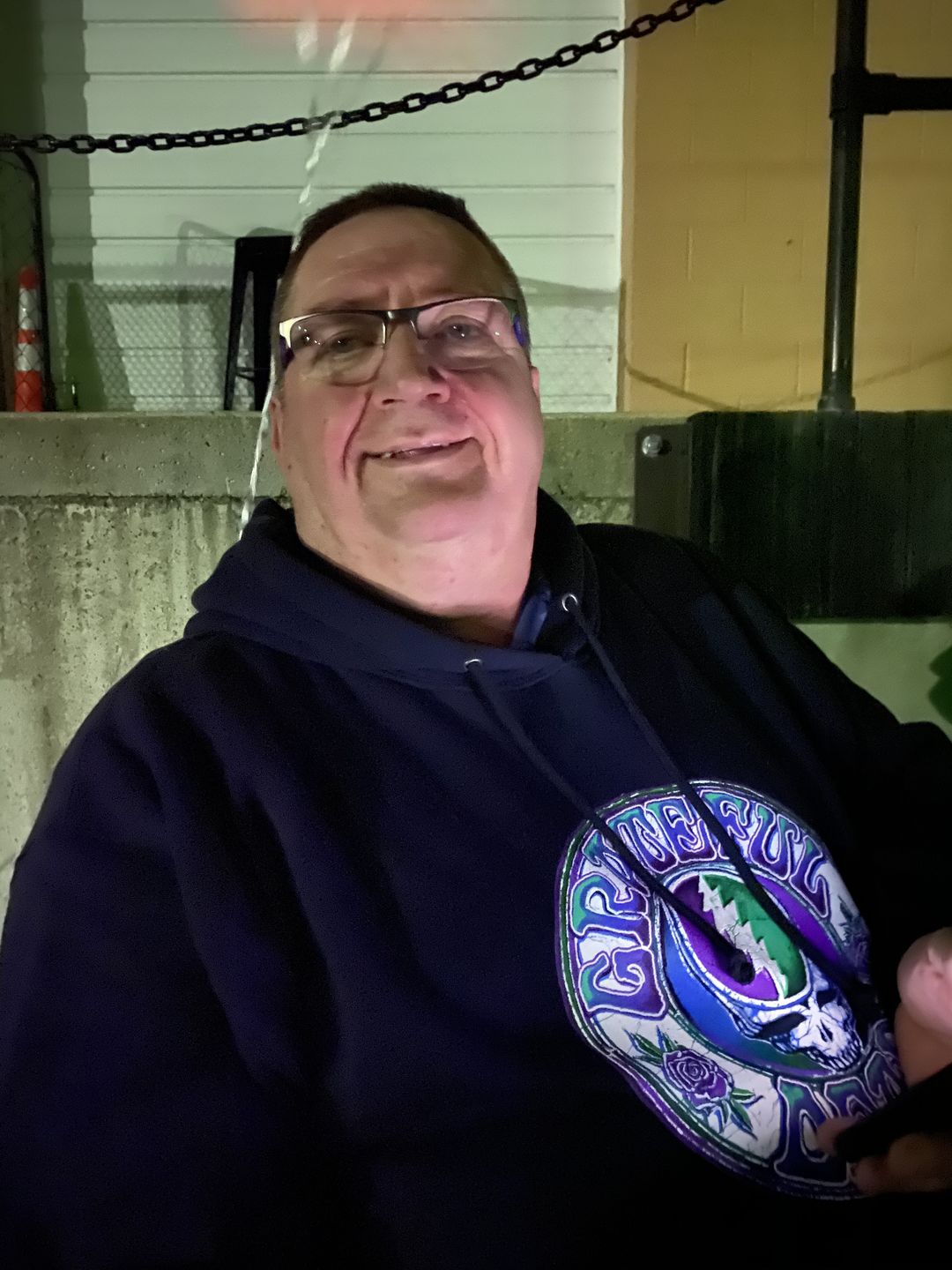 Customer photo review of Grateful Dead Batik Dye Steal Your Face Hoodie
