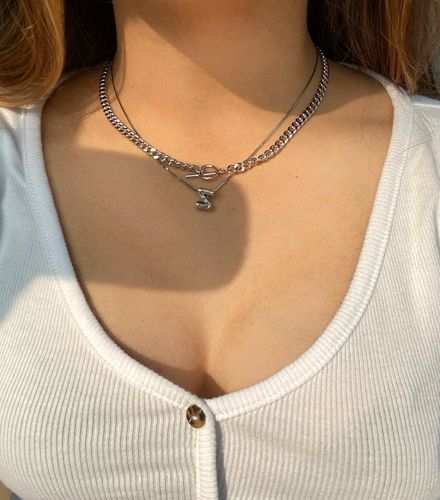 Customer photo review of solid silver OT collar necklace