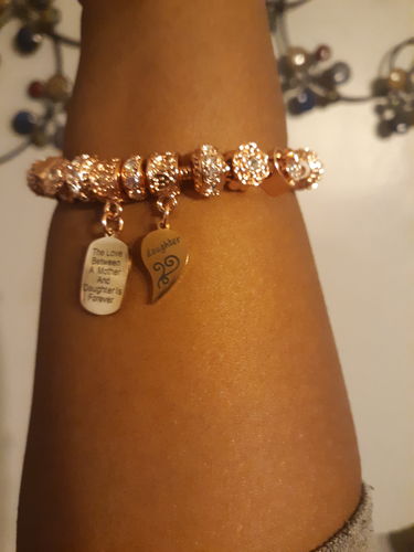 Customer photo review of Mother Daughter Eternal Love Bracelets - Rose Gold