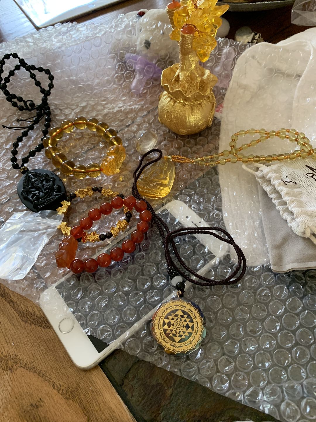 Customer photo review of Sacred Sri Yantra Orgonite Chakra Necklace