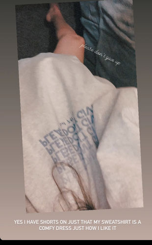 Customer photo review of Please Don't Give Up (supporting the Crisis Text Line) -- Sweatshirt