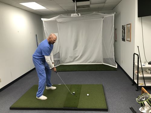 Customer photo review of SkyTrak HomeCourse Retractable Screen Package