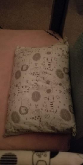 Customer photo review of Hypoallergenic Toddler Pillow with 100% Cotton Pillowcase