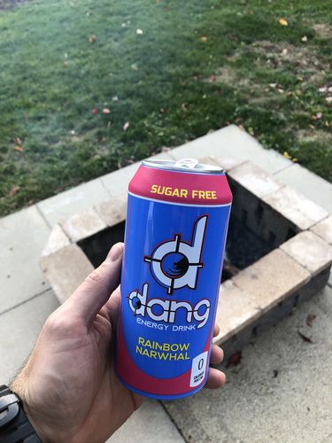 Customer photo review of 16 oz Dang Energy Silicone Sleeve Hide a Beer
