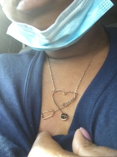 Customer photo review of Personalized Stethoscope Necklace