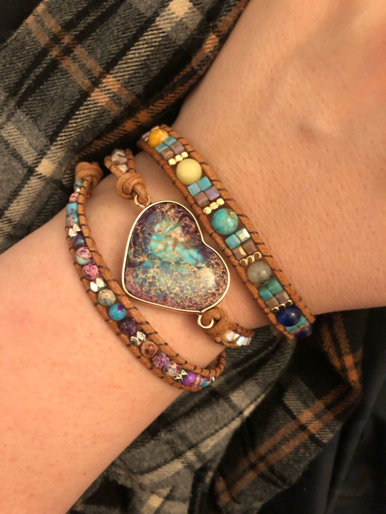 Customer photo review of Heilendes Jaspis Herz Wickelarmband | Boho | 100% Handgemacht