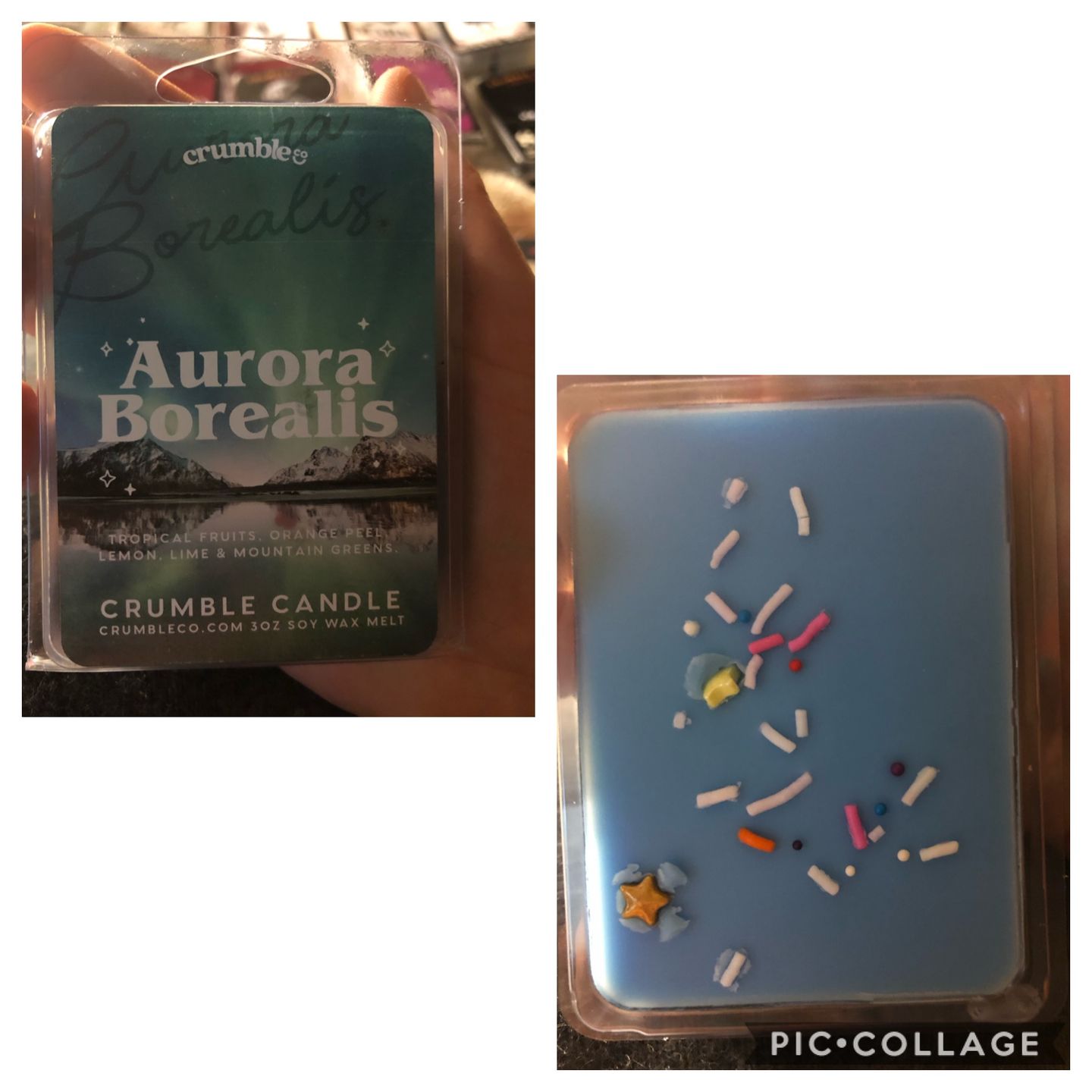Customer photo review of Aurora Borealis Wax Melts
