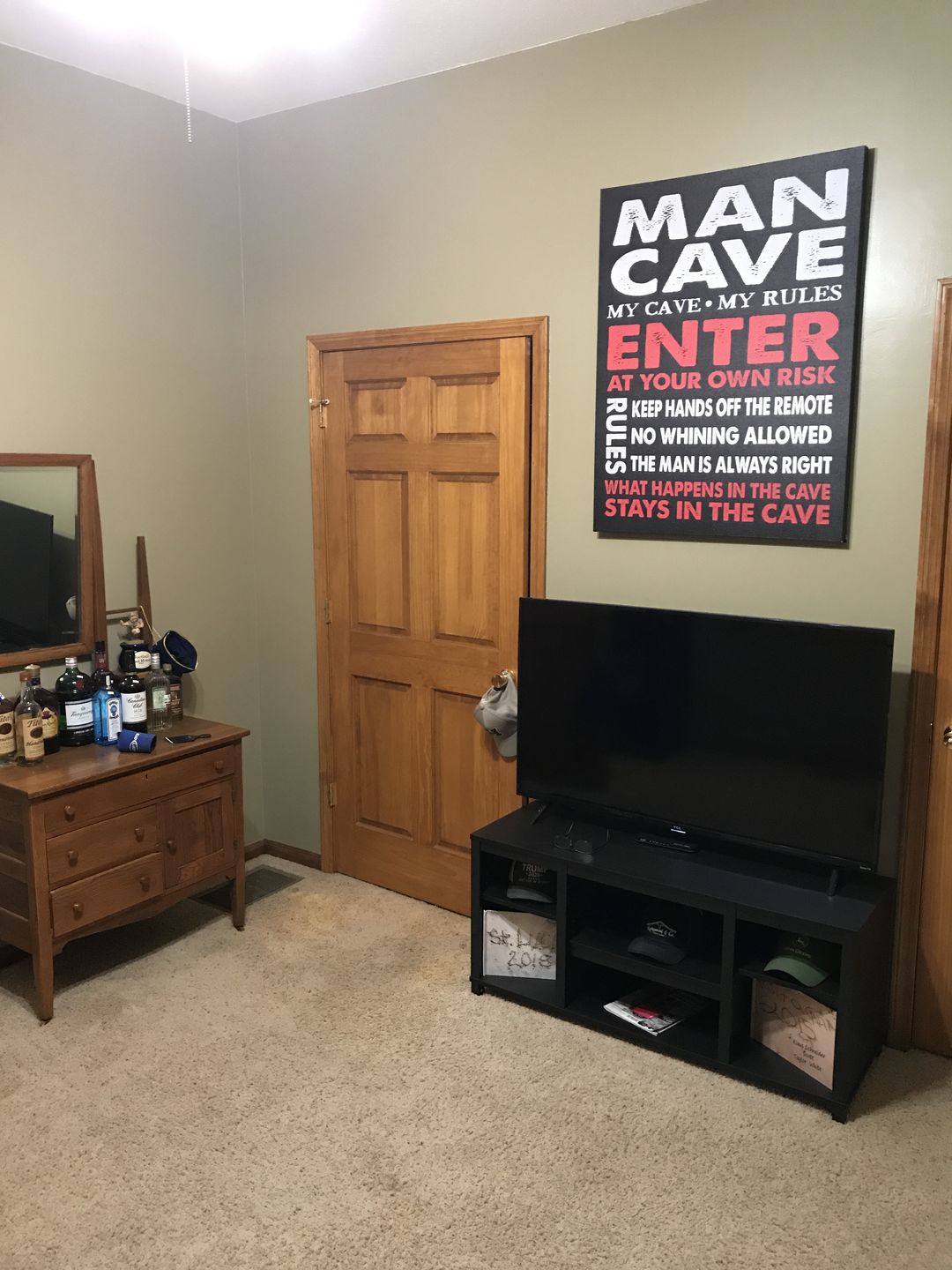 Customer photo review of Man Cave Sign Canvas Wall Art, Man Cave Decor - The Perfect Man Cave Gift Man Cave Wall Art