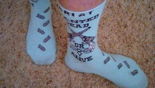 Customer photo review of Horseshoes and Longhorn Design Socks