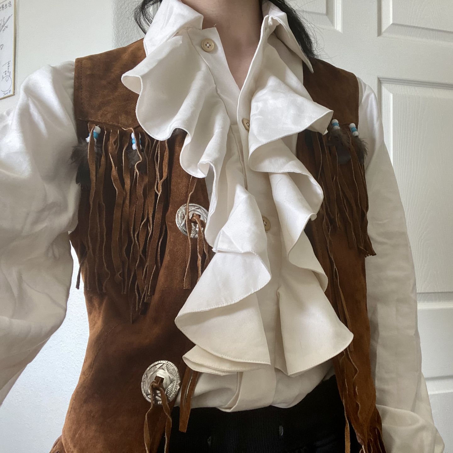 Customer photo review of Hippie Leather Fringe Vest