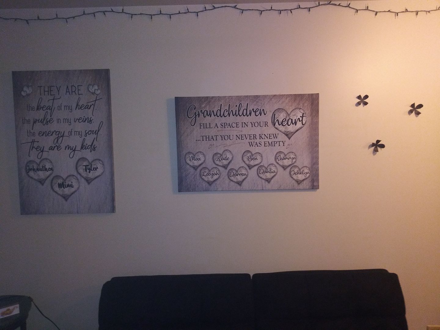 Customer photo review of Personalized "Grandchildren Fill A Space In Your Heart" Premium Canvas