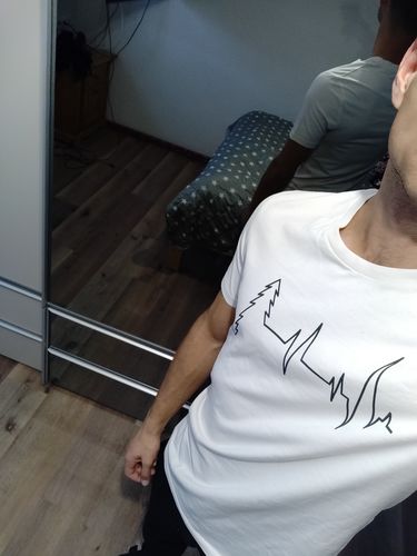 Customer photo review of WALD HEARTBEAT (weiss) - BIO  - Herren Premium Organic Shirt