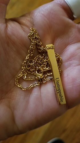 Customer photo review of Custom 3D Bar Necklace