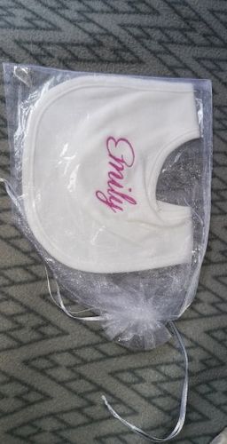 Customer photo review of BAVOLUX™ - Bavoir personnalisé prénom de bébé 100% coton