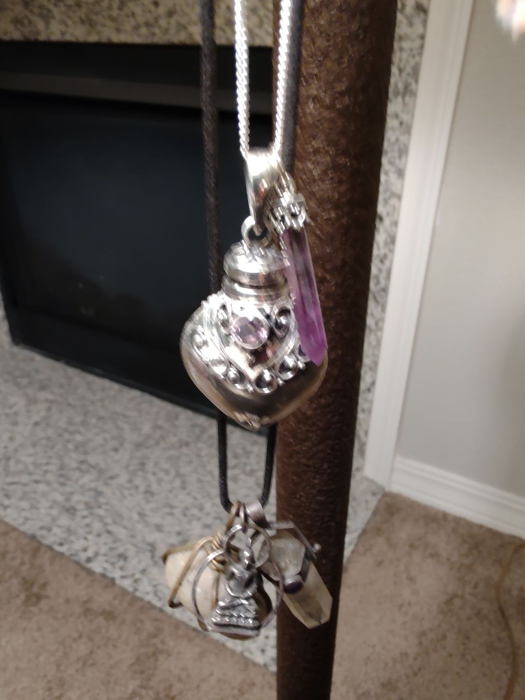 Customer photo review of Amethyst Sterling Silver Heart Necklace
