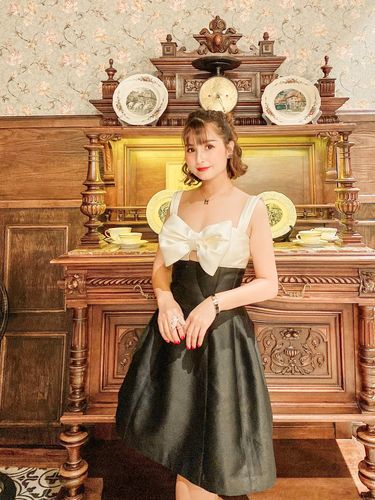 Customer photo review of MAGGIE Front Bow Mini Dress