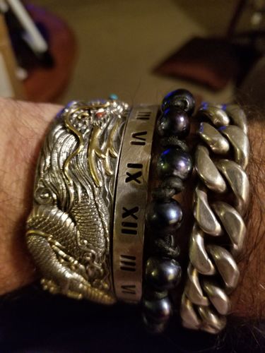 Customer photo review of Flying Dragon Silver Bracelet