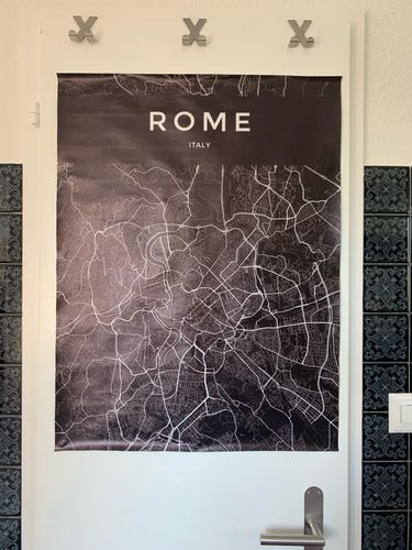 Customer photo review of Carte Du Monde Déco Noire Rome