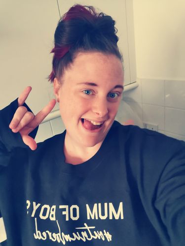Customer photo review of Mum of Boys Hashtag Outnumbered Sweatshirt (MRK X)