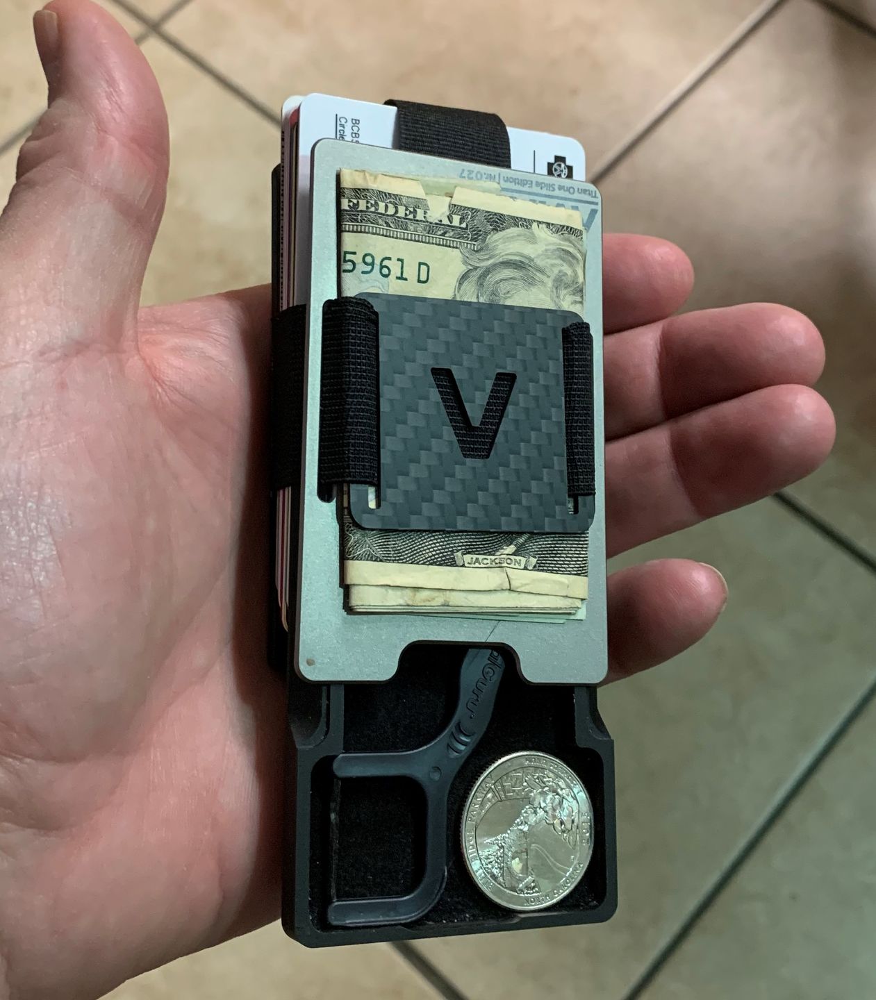 Customer photo review of Titan #1 Edition | Titanium Slim Wallet