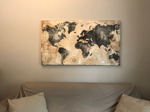 Customer photo review of Tableau Carte du Monde Ancienne