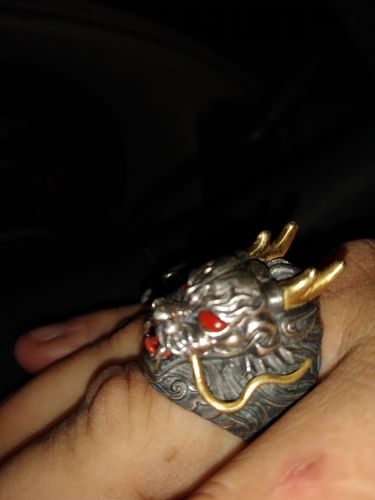Customer photo review of Dragon Silver Ring II