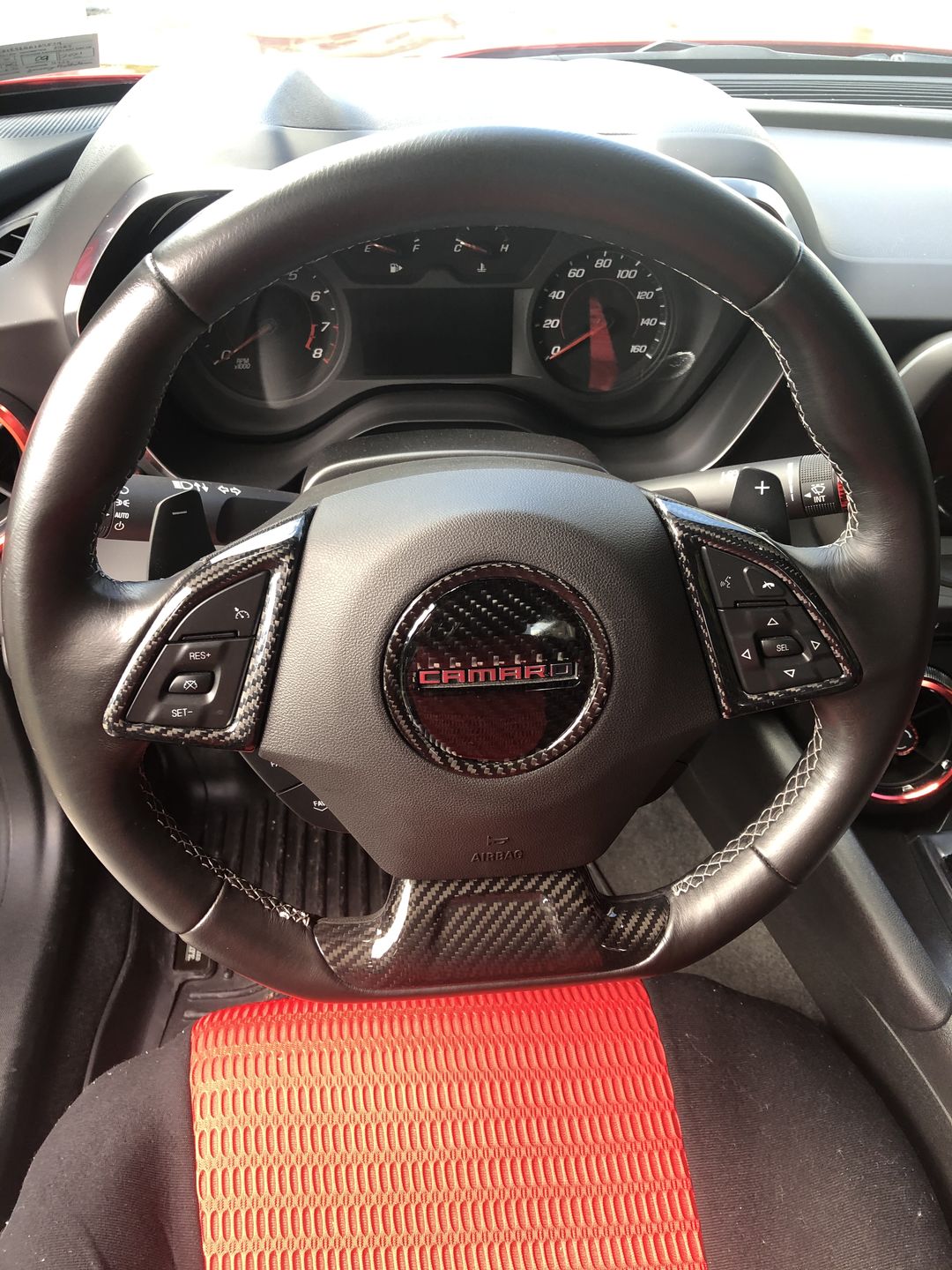 Customer photo review of (3 Pieces) Steering Wheel Full Chrome Delete Cover For 2016-2020 6th Gen Chevy Camaro