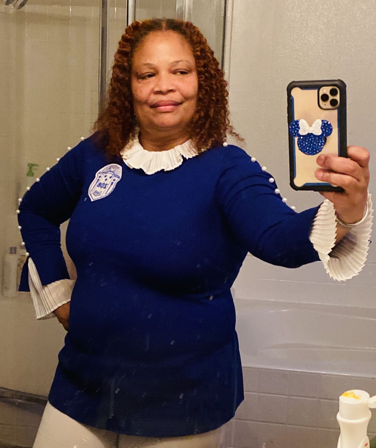 Customer photo review of Pearlfect Sweater - White Shield