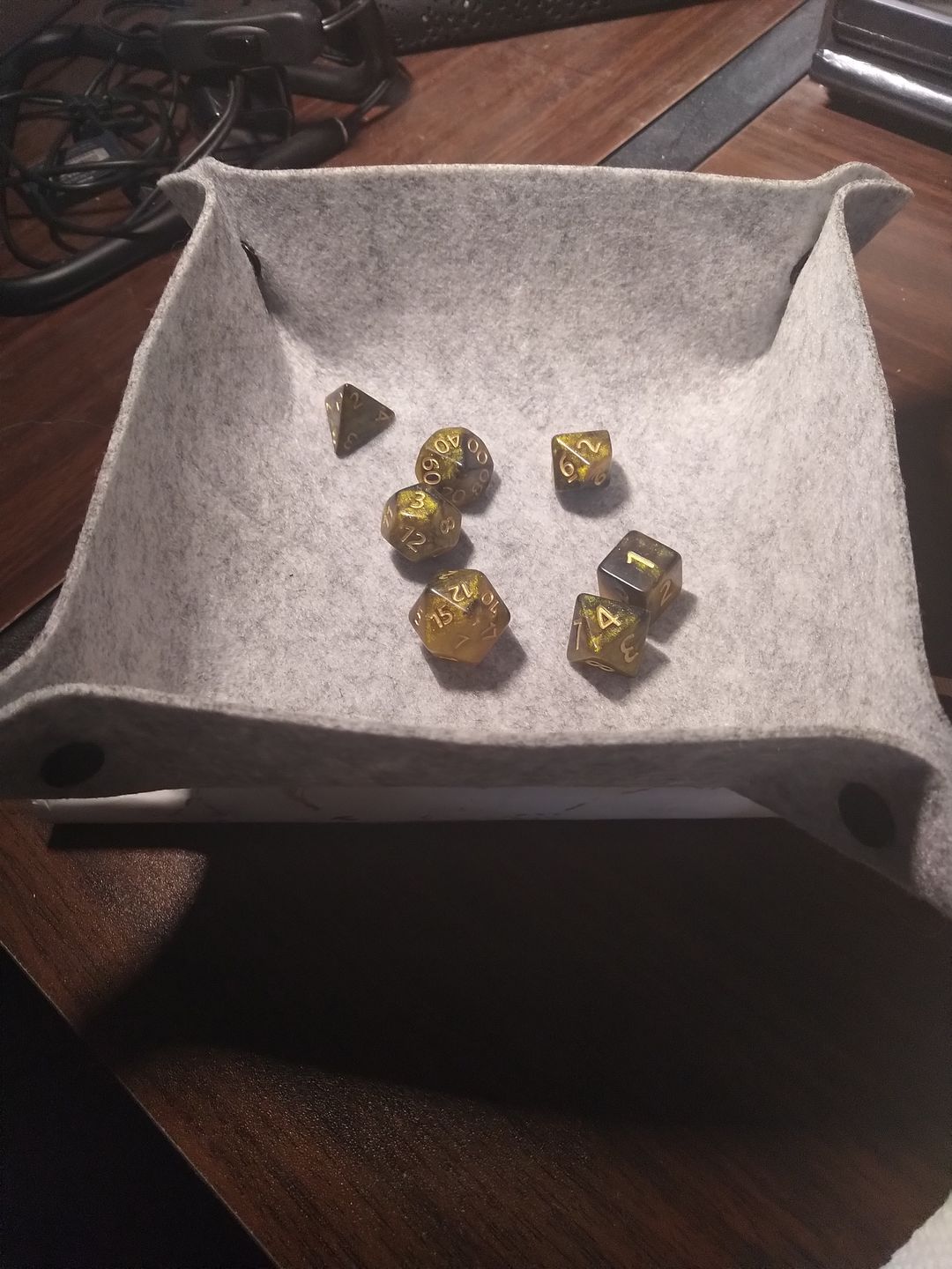 Customer photo review of URWizards Soft Wool Felt Dice Tray - Soft Tray - Dungeons and Dragons - RPG Game - DND MTG Game