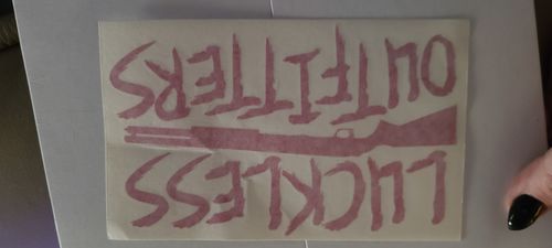 Customer photo review of KA Luckless Outfitters Decal (Pink)