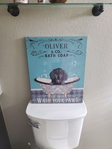 Customer photo review of Bath Soap Company - Personalized Custom Canvas - Gifts For Dog Lovers