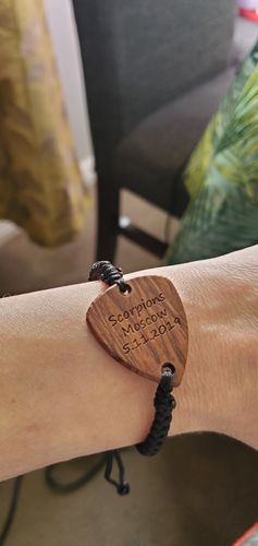 Customer photo review of Beautiful Customized Wood Pick Bracelet
