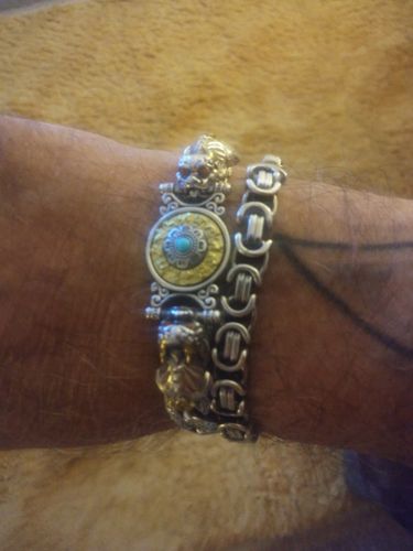 Customer photo review of Double Pixiu Silver Bracelet