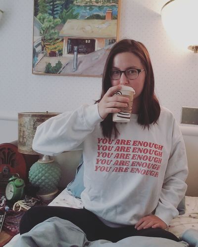 Customer photo review of You Are Enough (x5) -- Sweatshirt