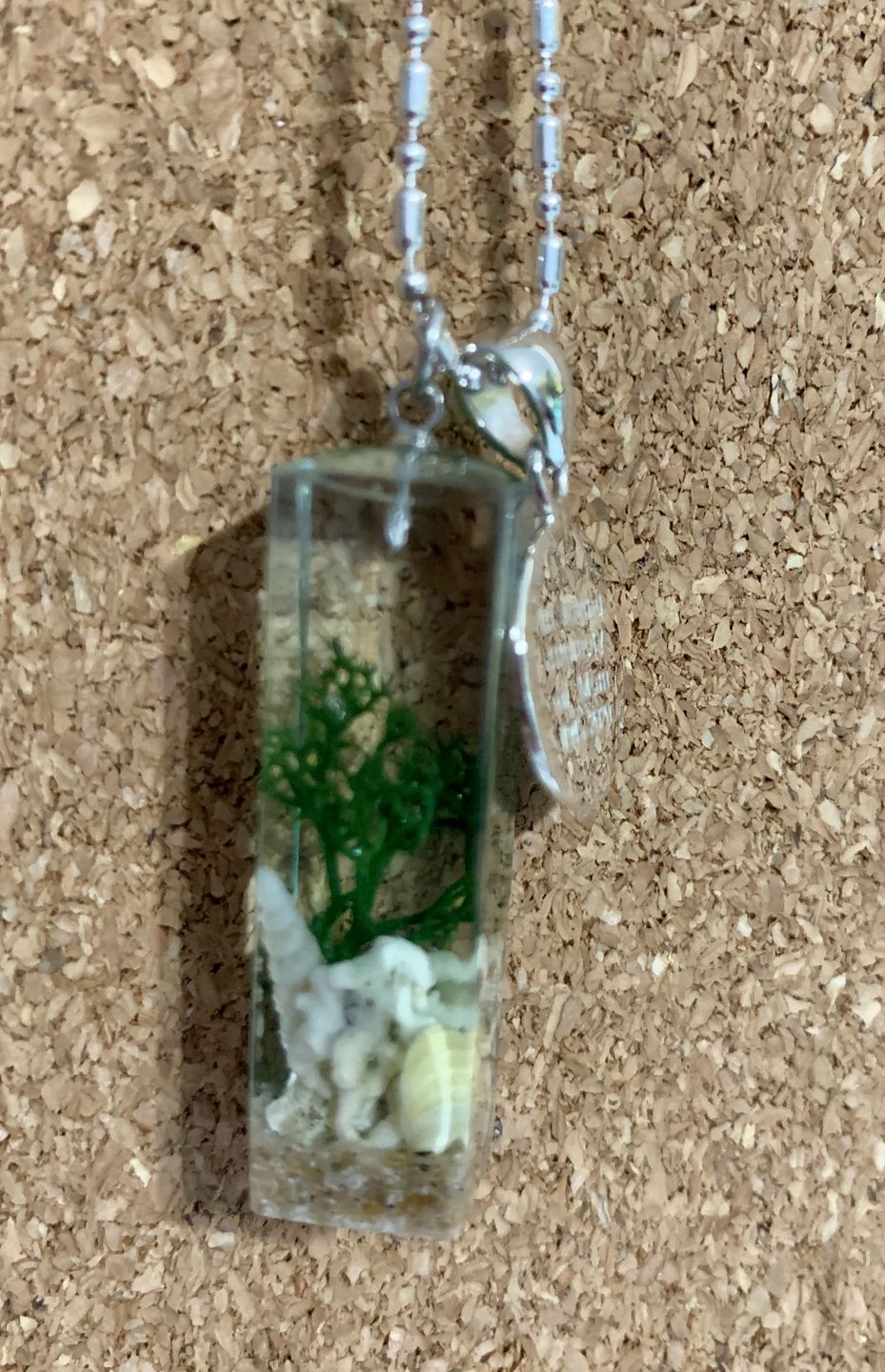 Customer photo review of Deep in the Ocean Pendant with Seaweed and Seashell