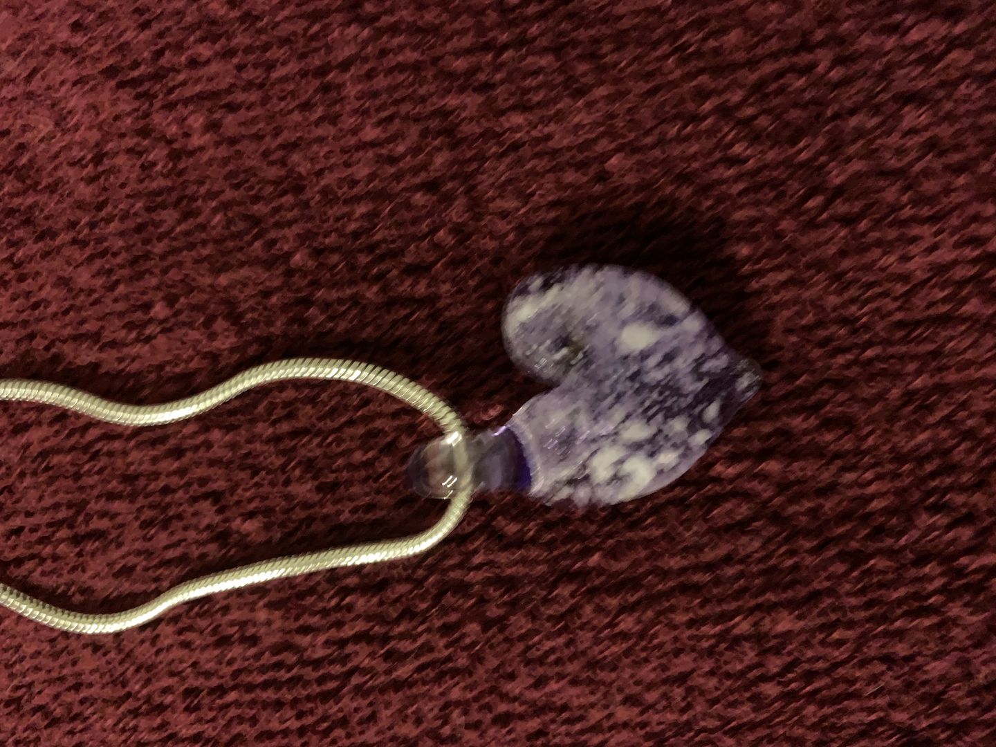 Customer photo review of Translucent Heart Pendant with Cremation Ashes
