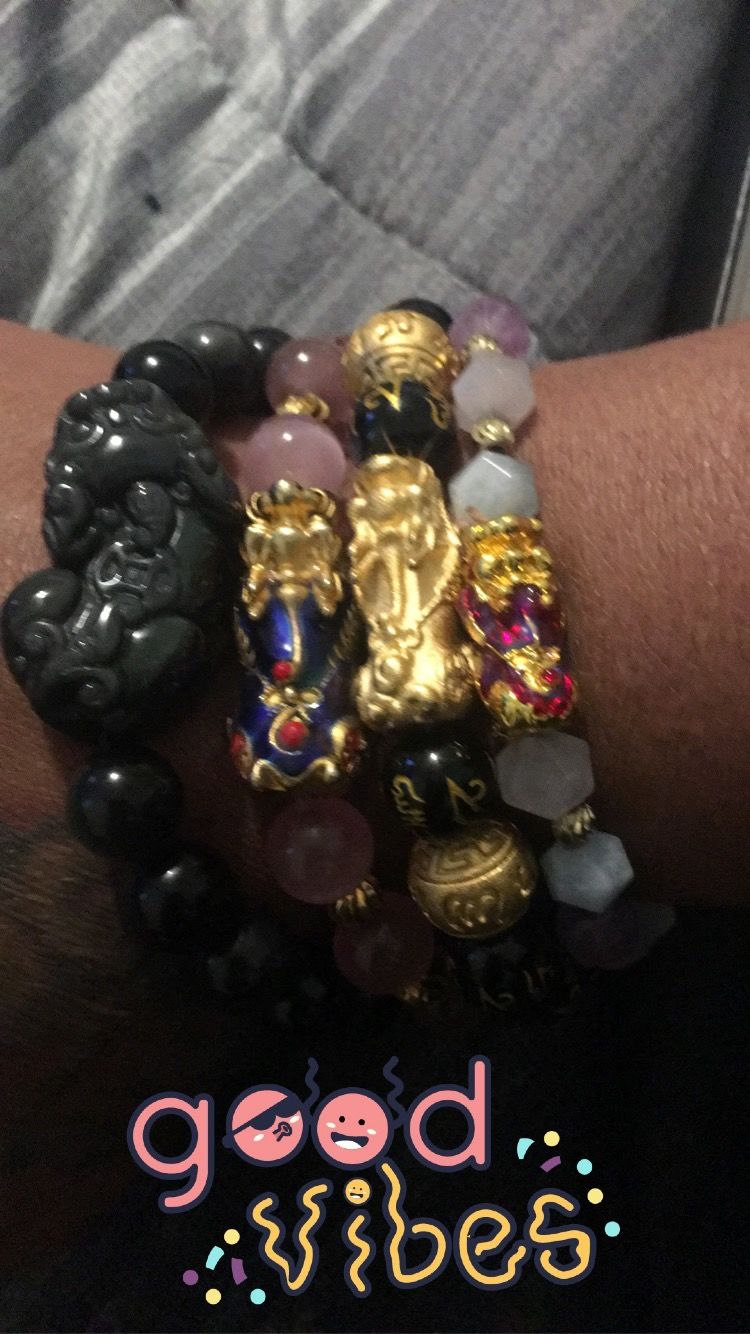 Customer photo review of Wealth Pixiu Charm in Natural Amethyst Bracelet