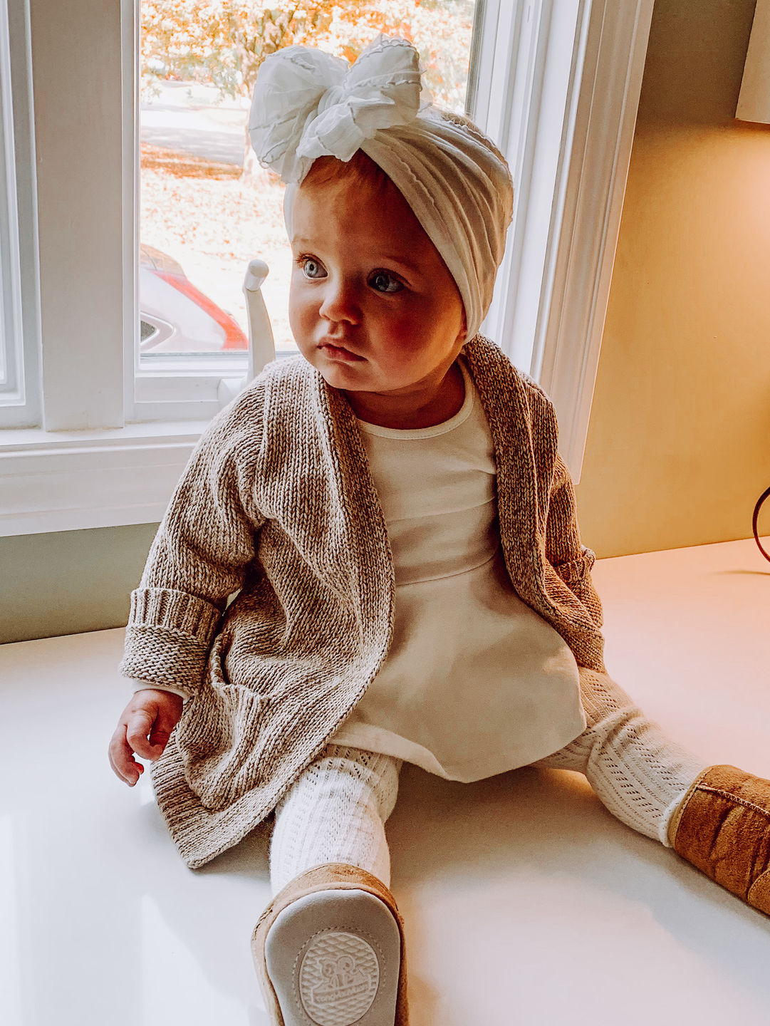 Customer photo review of Ruffled Headband- Off White