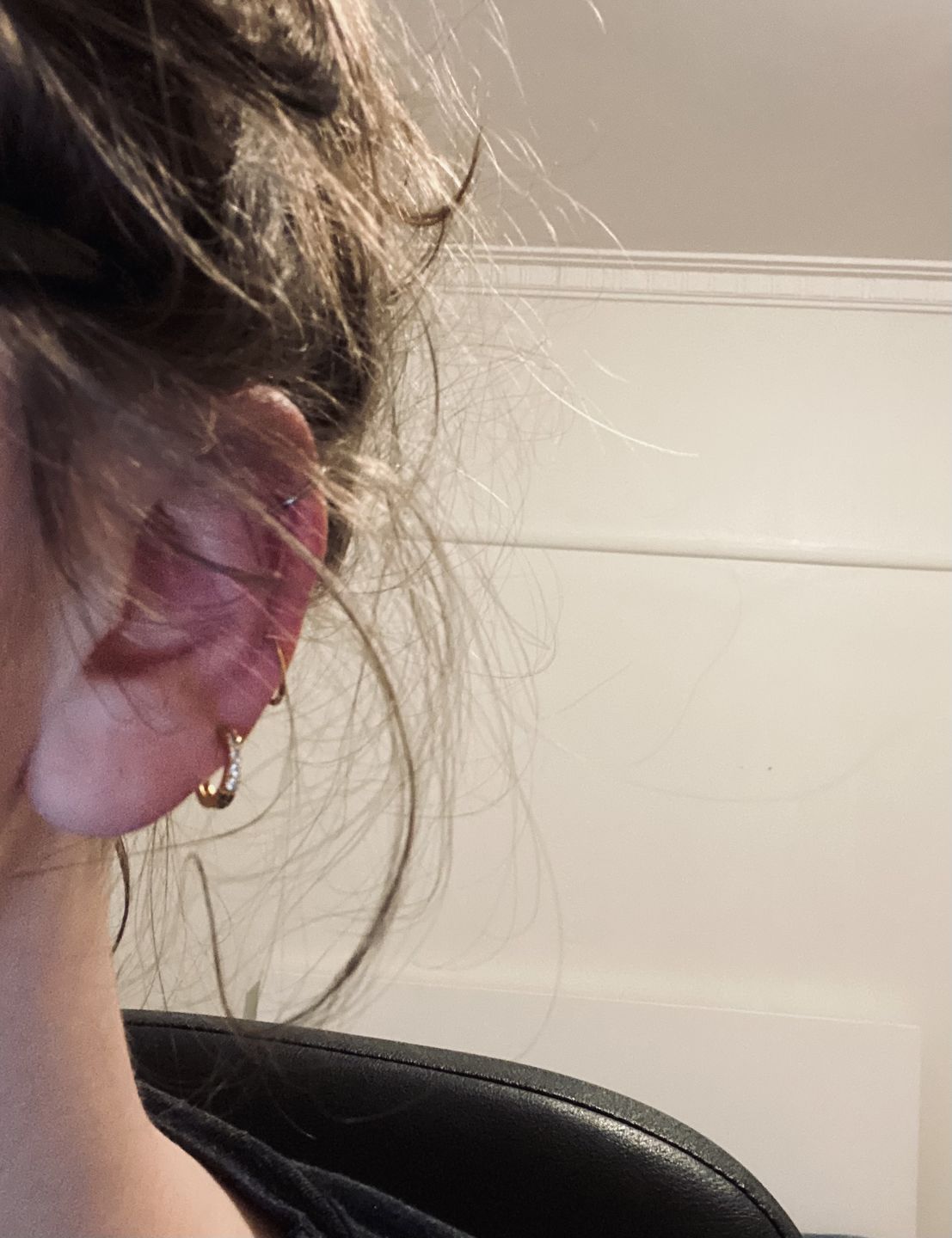 Customer photo review of White Stone Hoops