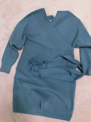 Customer photo review of Daisy Wrap Knit Dress