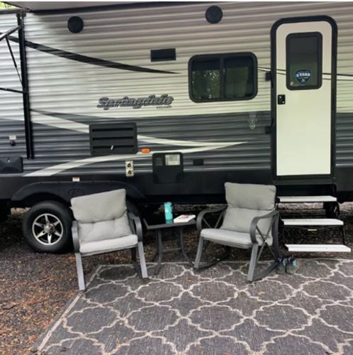 Customer photo review of 3-Piece Outdoor Dark Gray Rocking Chairs