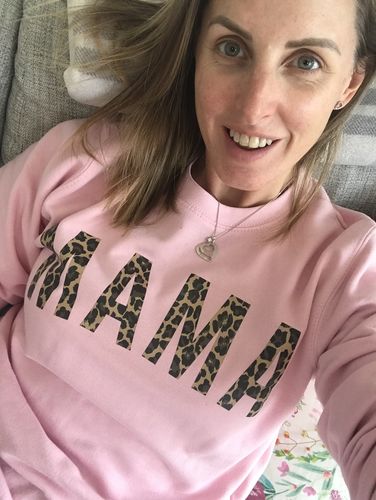 Customer photo review of Mama & Mama's Girl Leopard Sweatshirts (MRK X)