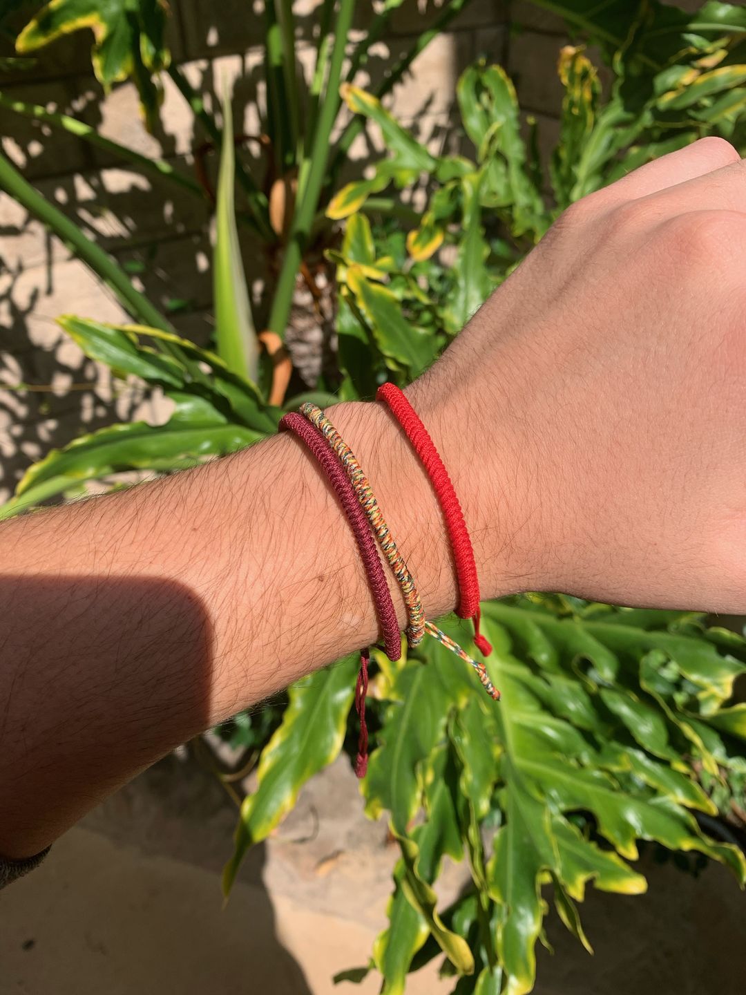 Customer photo review of Tibetan Buddhist Handmade Lucky Knots Bracelet