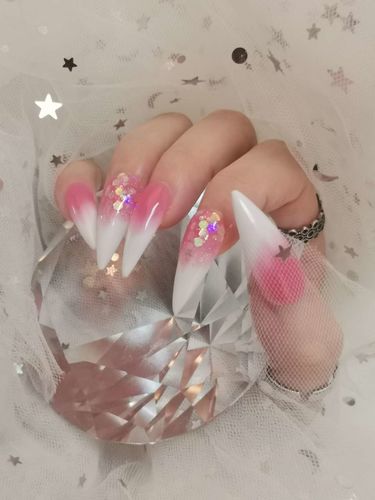 Customer photo review of Pink & Bling Poly Nail Extension Gel Kit